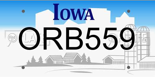ORB559 Iowa License Plate