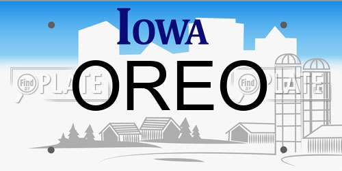 OREO Iowa License Plate