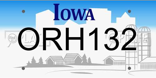 ORH132 Iowa License Plate
