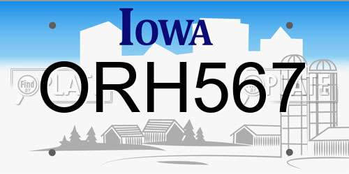 ORH567 Iowa License Plate