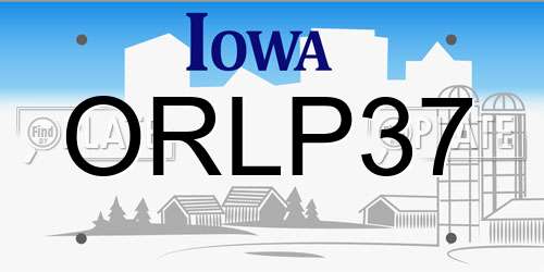 ORLP37 Iowa License Plate