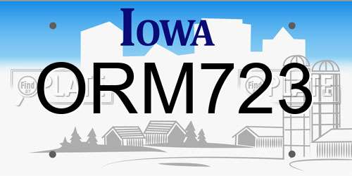 ORM723 Iowa License Plate