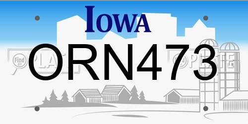 ORN473 Iowa License Plate