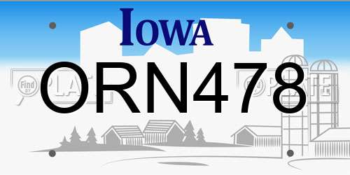 ORN478 Iowa License Plate