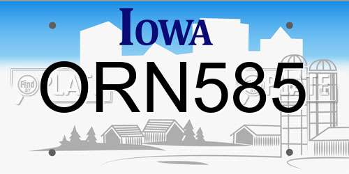 ORN585 Iowa License Plate