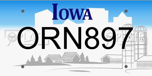 ORN897 Iowa License Plate