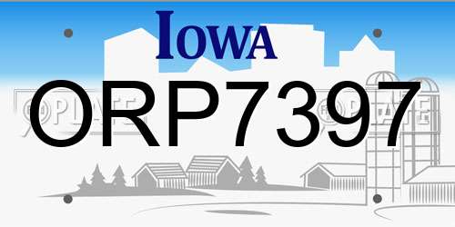 ORP7397 Iowa License Plate