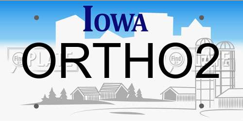 ORTHO2 Iowa License Plate
