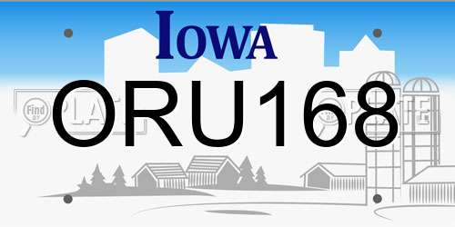 ORU168 Iowa License Plate