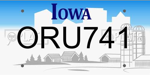 ORU741 Iowa License Plate