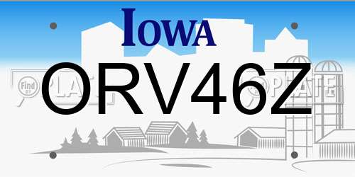 ORV46Z Iowa License Plate