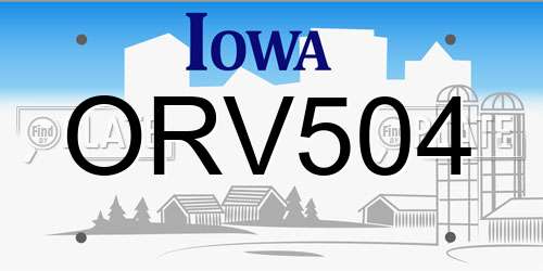 ORV504 Iowa License Plate