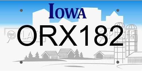 ORX182 Iowa License Plate