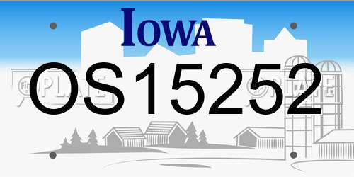 OS15252 Iowa License Plate