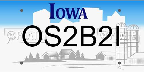 OS2B2I Iowa License Plate