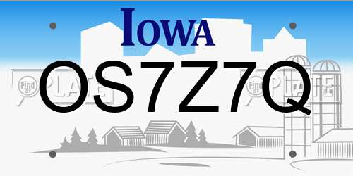 OS7Z7Q Iowa License Plate