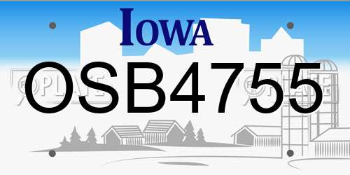OSB4755 Iowa License Plate