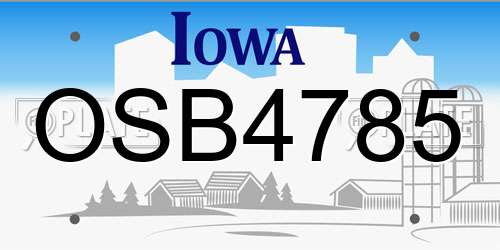 OSB4785 Iowa License Plate
