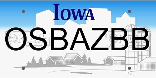 OSBAZBB Iowa License Plate