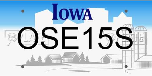 OSE15S Iowa License Plate