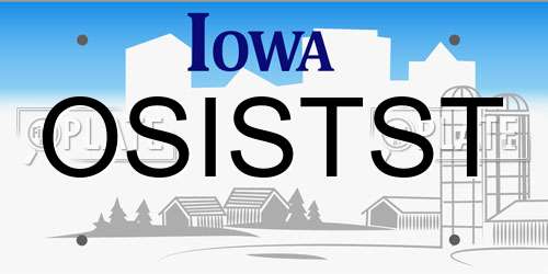 OSISTST Iowa License Plate