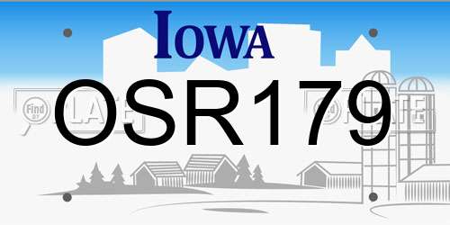 OSR179 Iowa License Plate