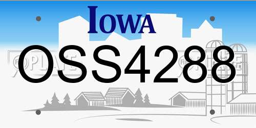 OSS4288 Iowa License Plate