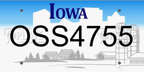 OSS4755 Iowa License Plate