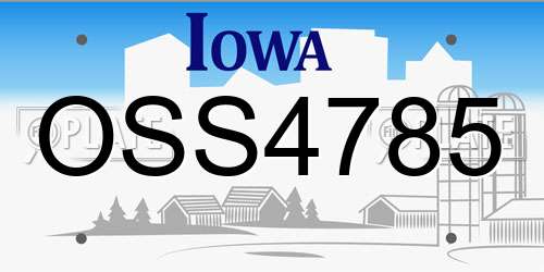 OSS4785 Iowa License Plate