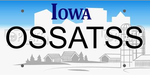 OSSATSS Iowa License Plate