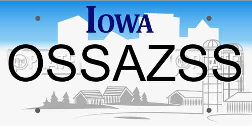 OSSAZSS Iowa License Plate