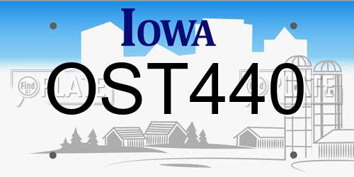 OST440 Iowa License Plate