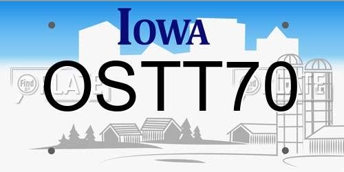 OSTT70 Iowa License Plate