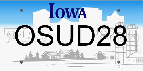 OSUD28 Iowa License Plate