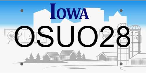 OSUO28 Iowa License Plate