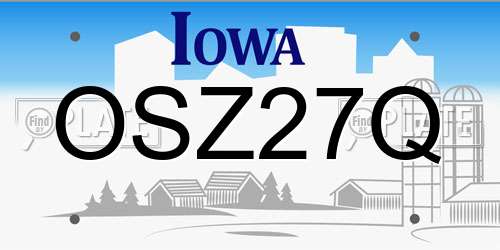 OSZ27Q Iowa License Plate