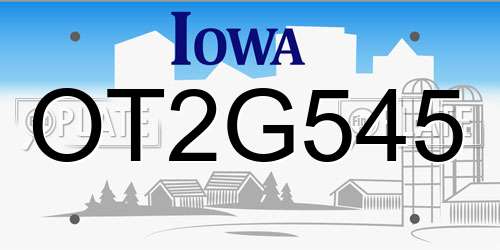 OT2G545 Iowa License Plate