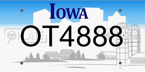 OT4888 Iowa License Plate