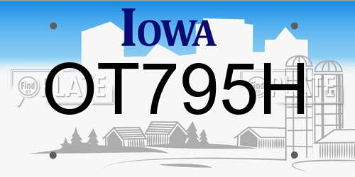 OT795H Iowa License Plate