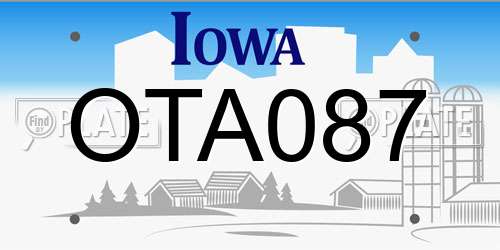 OTA087 Iowa License Plate