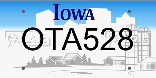 OTA528 Iowa License Plate