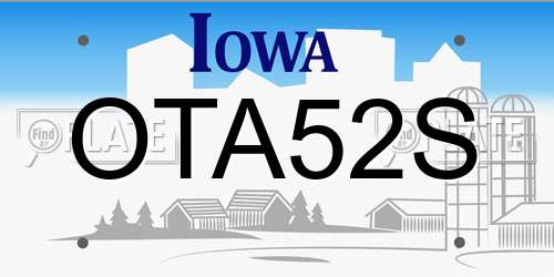 OTA52S Iowa License Plate