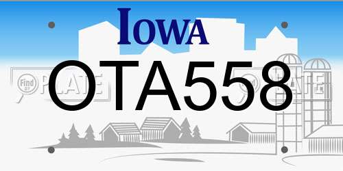 OTA558 Iowa License Plate