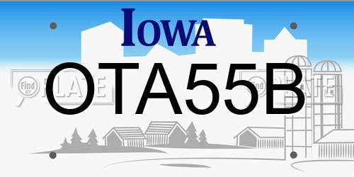 OTA55B Iowa License Plate
