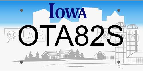 OTA82S Iowa License Plate