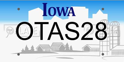 OTAS28 Iowa License Plate