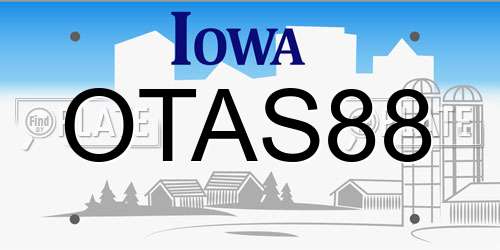 OTAS88 Iowa License Plate