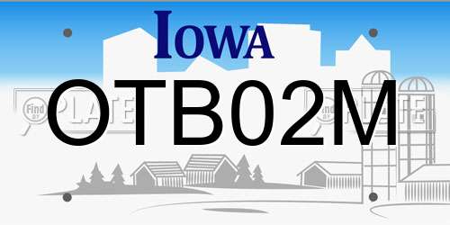 OTB02M Iowa License Plate