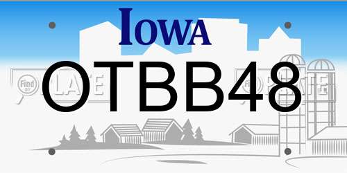 OTBB48 Iowa License Plate