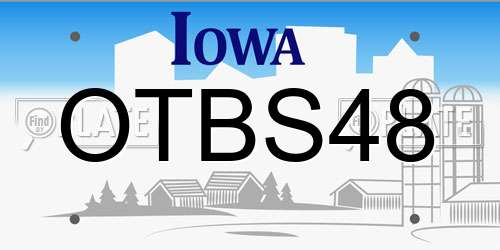 OTBS48 Iowa License Plate